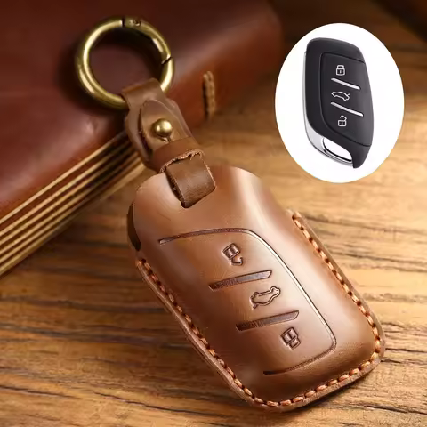 Luxury Leather Car Key Case Cover Fob Shell for MG4 MG5 MG6 MG ZS EV HS EHS ZX GT Roewe RX3 RX8 ERX5