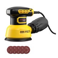 5-Inch Random Orbital Sander 12000RPM 6 Variable Speed Sander Machine with 5Pcs Sandpapers for Woodw