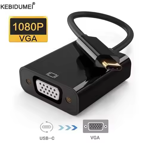 TYPE C to Female VGA Adapter Cable USB-C USB 3.1 to VGA Adapter For Laptop MacBook PC Monitor Projec