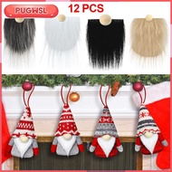 [pugwsl] 12 Pcs Gnome Beard Faux Fur Beard Handmade Gnome 12 Pcs Wooden Round Ball