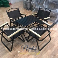 💗BỘ (1 BÀN+2 GHẾ)💗 Bàn Ghế Xếp Gọn Tay Phối Gỗ Ngồi Cà Phê Camping Sân Vườn Ban Công _ Chính Hãng Du