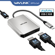 WAVLINK USB C to HDMI Dual Display Adapter 8K 4K HDMI Adapter with 95W Power Delivery