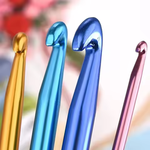 12pcs-Color Single Head Crochet Hook DIY Knitting Tool Crochet Hook Set Wholesale Crochet Needle Swe