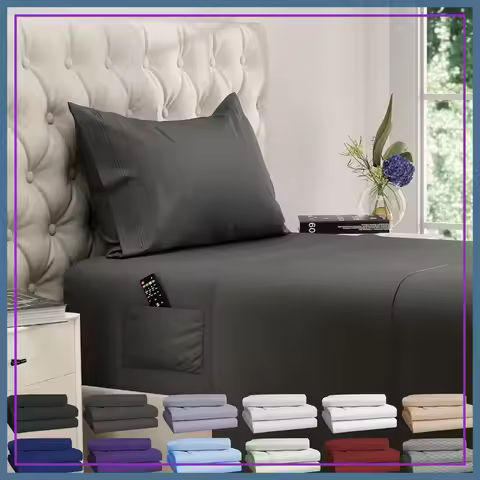 Twin XL Sheet Sets - 3 pcs Cooling Bed Sheets, Deep Pocket up to 21", Side Pockets, Hotel Luxury - G