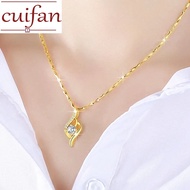 Pure Real 24k Saudi Gold Pawnable Legit  999 Full Gold Necklace Women's Heart-shaped Gold Clavicle Sweater Chain Birthday Gift for Girlfriend