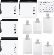 Pack of 12 Travel Set, Waterproof and Leak-Proof 1 Litre Bag, Lotion Packaging Bag, Transparent Airp