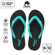 Fipper Comfy Sandal Jepit Anti Slip Pria Wanita Original Ringan Nyaman Hitam Black / Turquoise