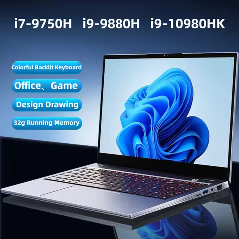 15.6" intel core i7-9750h gaming laptops portable notbook computer pc 32GB DDR4 512GB IPS WiFi Backl