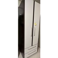 可拆 實惠 雙門兩櫃桶衣櫃/ 黑橡色配白木紋/ 衣櫥/衣柜 衣帽間傢俬 衣櫃組合/衣柜組合 衣服收納