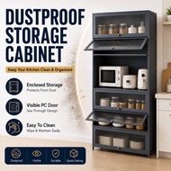 Rak Kabinet Dapur Kitchen with Doors & Wheels Rak Dapur Microwave Oven Storage Shelves Cabinet Racks
