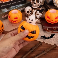 Halloween Toy 1pcs Led Flash Kids Adult Pumpkin Ghost Scary Mochi Squishy Squeeze Toy Stress Relief Fidget Toys Party Favors