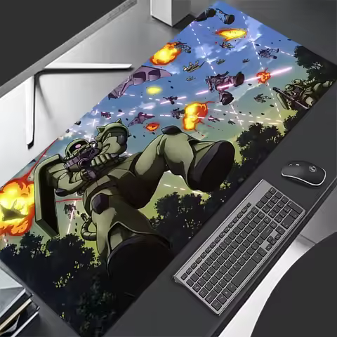 Mousepad New Mechanical Warrior Gundam Zaku II Large Mouse Mat MousePads Game Office Soft Anti-slip 