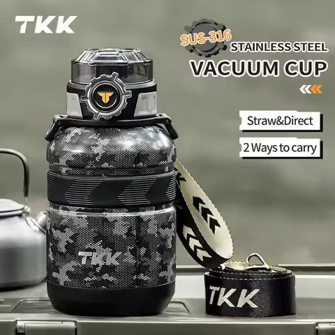 TKK 950ml SUS-316 Large Capacity Stainless Steel Thermos Portable Vacuum Flask Insulated Tumbler wit