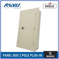 Royu Panel Box for 2 Pole Plug In Breakers - 4, 6, 8, 10, and 12 Branches ☫ ◶