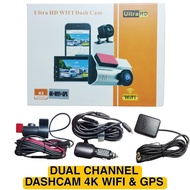 Dual Channel dashcam 4k wifi gps