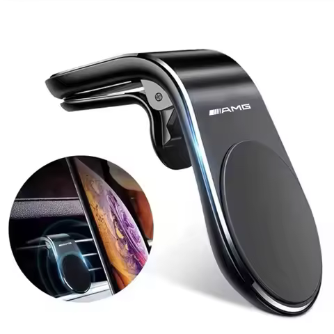 1pc Car Magnetic L-shaped Car Dedicated GPS Phone Holder Emblem For Mercedes Benz AMG A B C E G CLA 