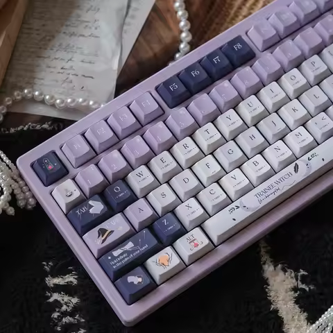 Keycaps Purple Witch Diary Iso Alice Layout Keycaps Customized Thickened Pbt Cherry Pbt 152Keys