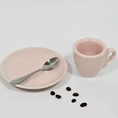 50ml Fine Pink Cup 9mm Thick Espresso Coffee Cups Set Ceramic Cup High-end Valentine's Day Gift Cup 