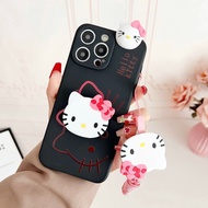 Huawei P40 Pro Plus P509 Pro 10 10 Pro 10 Lite 20 20 Pro P50 Pro P60 P60 Pro P60 Art Huawei Mate 9 20X Cartoon Red Hello Kitty Phone Case (Including Stand Doll &amp; Lanyard)
