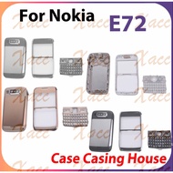 For Nokia E72 Full Mobile Phone Housing Battery Cover Case English Keypad Repair Parts