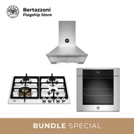 [Bulky] Bertazzoni 60cm Gas + Oven + Hood Bundle (P604LPRO 60cm Gas Hob + F6011MODELX 11 Function Oven + KPL60PLAG1XA Wall-Mount Hood)