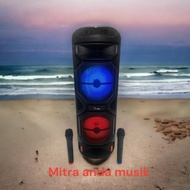 Speaker Aktif Portable 2 Mic Wireless 2X8" Speaker Aktif Wireless