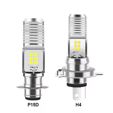 H4 P15D LED Headlight Bulb Super Bright 12V Car Running Lamp 6500K 6W High Low Beam IP68 Waterproof 