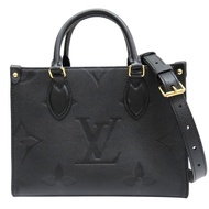 黑色 原花 牛皮 壓紋 Onthego PM 兩用包【LOUIS VUITTON LV 路易威登】 M45653