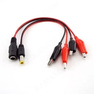 5.5MM 2.1MM Alligator Clip DC Power male female test lead Cable Crocodile Wire Connector To Male 25c