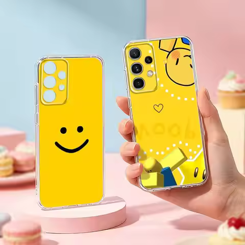 I LOVE Roblox Noob phone Case For Samsung S25,24,21,22,23,30,Ultra,20,Plus,Fe,Lite,Note Transparent 