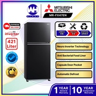Mitsubishi MR-FX47EN Inverter 2 Door 421 Liter Auto Defrost Refrigerator MRFX47EN  (Brilliant Black / Stellar Silver)