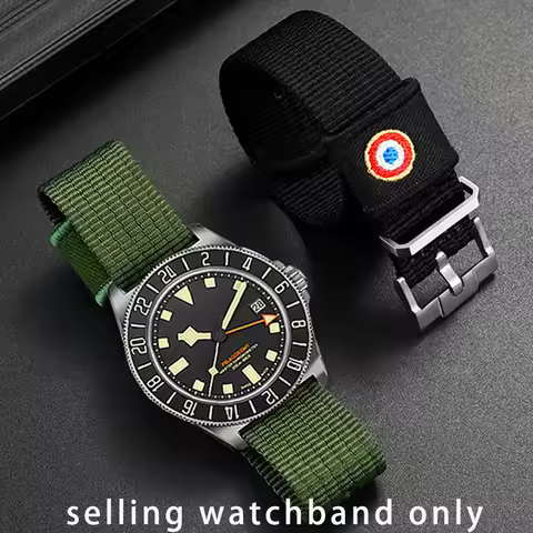 New one-piece canvas watchband for TUDOR collar diving series M2542G FXD Red Bull co branded one-pie