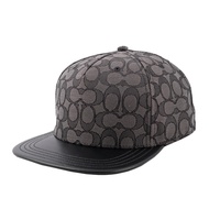 COACH CC Logo 緹花布及皮革棒球帽 M-L (炭灰色/黑色)
