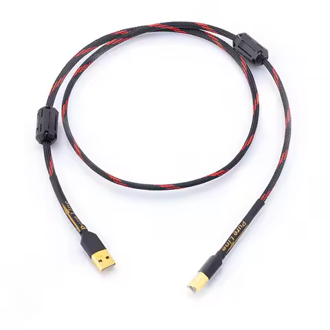 Silver plated hifi USB cable DAC A-B alpha 5N OFC digital AB Audio a to B high end type A to type B 