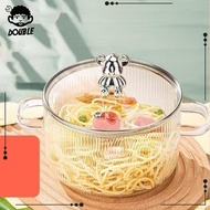 [ Milk Pan Glass Milk Pot Instant Noodles Pot for Home Kitchen RV Travel