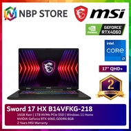 MSI Sword 17 HX B14VFKG-218 17" QHD+ Gaming Laptop