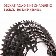 DECKAS 130BCD Crown Chainring 50T/52T/54T/56T/58T Road Bike Folding Bicycles 130 BCD Chainwheel For 8 9 10 11 Speed Crankset Sprocket Bicycle Accessories