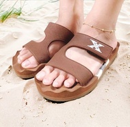 咖啡色 久站久走 回彈 氣墊 拖鞋 I 調整鬆緊 舒緩足底痛 露營旅