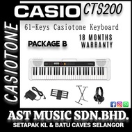 Casio CT-S200 61-Keys Casiotone Keyboard – White ( CTS200 / CT S200 ) Package B