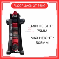 Floor Jack Low Profile 3 Ton Double Pump 36KG Jek Tayar Kereta Low Profile 3T Double Pump 36KG Hydraulic Jack Kereta