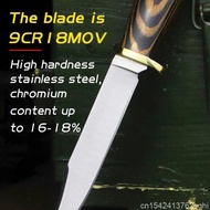 Color wood handle 9cr18mov steel sharp tactical straight knife F