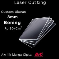 Akrilik Custom Lembaran Tebal 3mm Bening LASER CUTTING