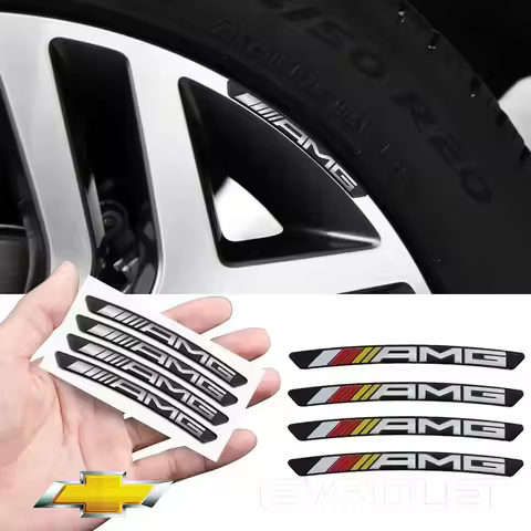 4Pcs Car Rim Stickers Wheel Decoration Decals Accessories For Mercedes Ben W205 W212 W213 W221 W222 