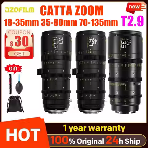 DZOfilm CATTA ZOOM 18-35mm&35-80mm&70-135mm T2.9 FF E-Mount Cine Zoom Lens MF Focus Mode 14 Blades F