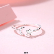 Nhẫn nữ bạc thật nhẫn trăng sao dạng hở dễ đeo - Kho sỉ bạc Nhất Linh