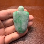 瀚玉藏品 翠意沉香 A貨翡翠鼻煙壺 飄綠花鼻煙壺