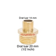 Connector 1/2 inch to 14 mm connector 20 mm to 14 mm