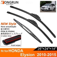 Double Rubber Car Wiper Blades for 2010-2015 HONDA Elysion Front Rear Windshield Wipers Car Accessor