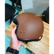 Zeus Retro ZS385C Solid Matt Brown Helmet | Zeus ZS-385C Plain Brown Original