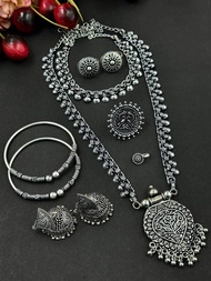 indian oxidised jewellery sets/German silver jewellery/black metal combo jewellery